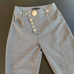 Alexander Wang Asymmetric Highwaist Pants with Studs in Grey Size 2